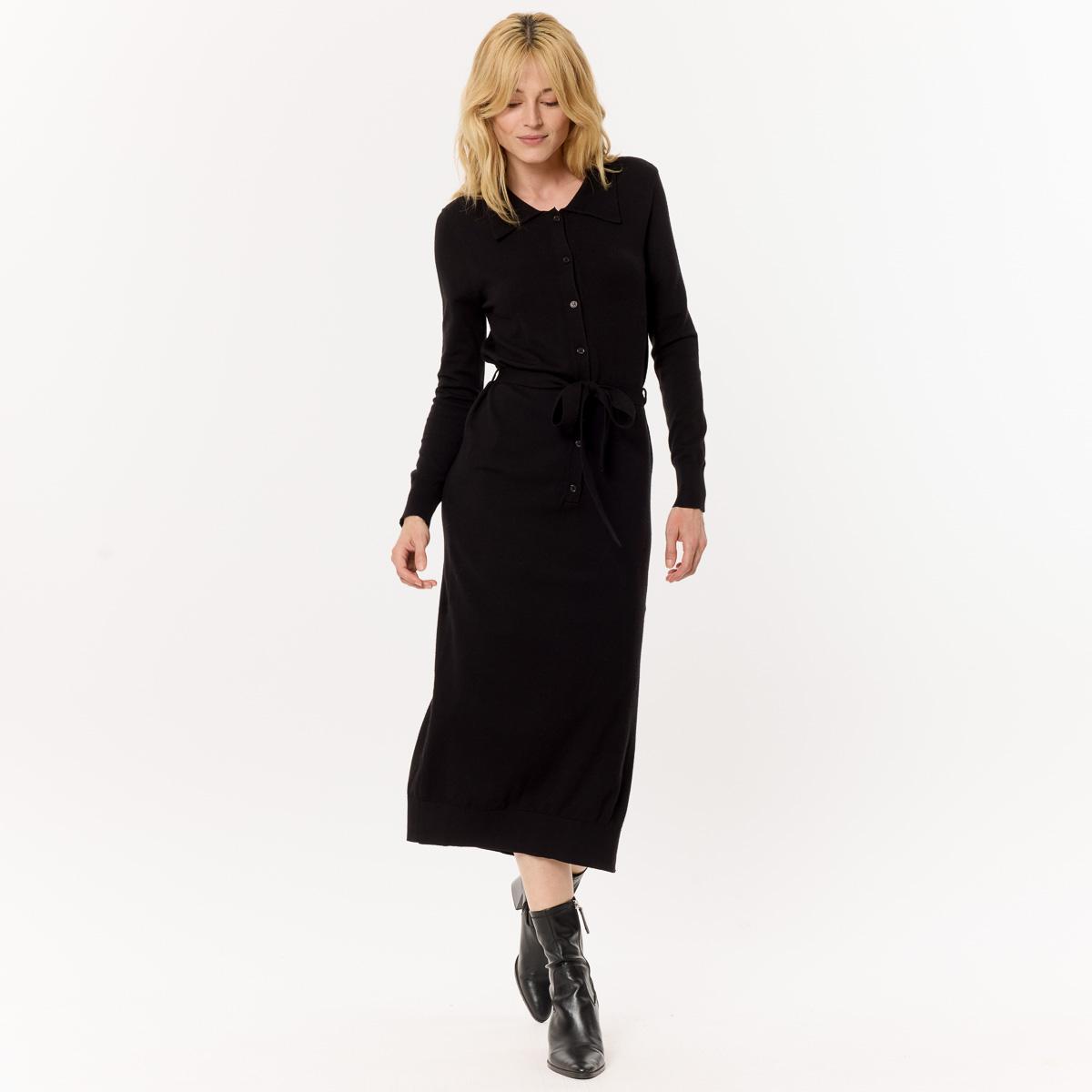 Vestidos a media pierna Mujer Black SWEEWE 73032 #c Efashion Paris